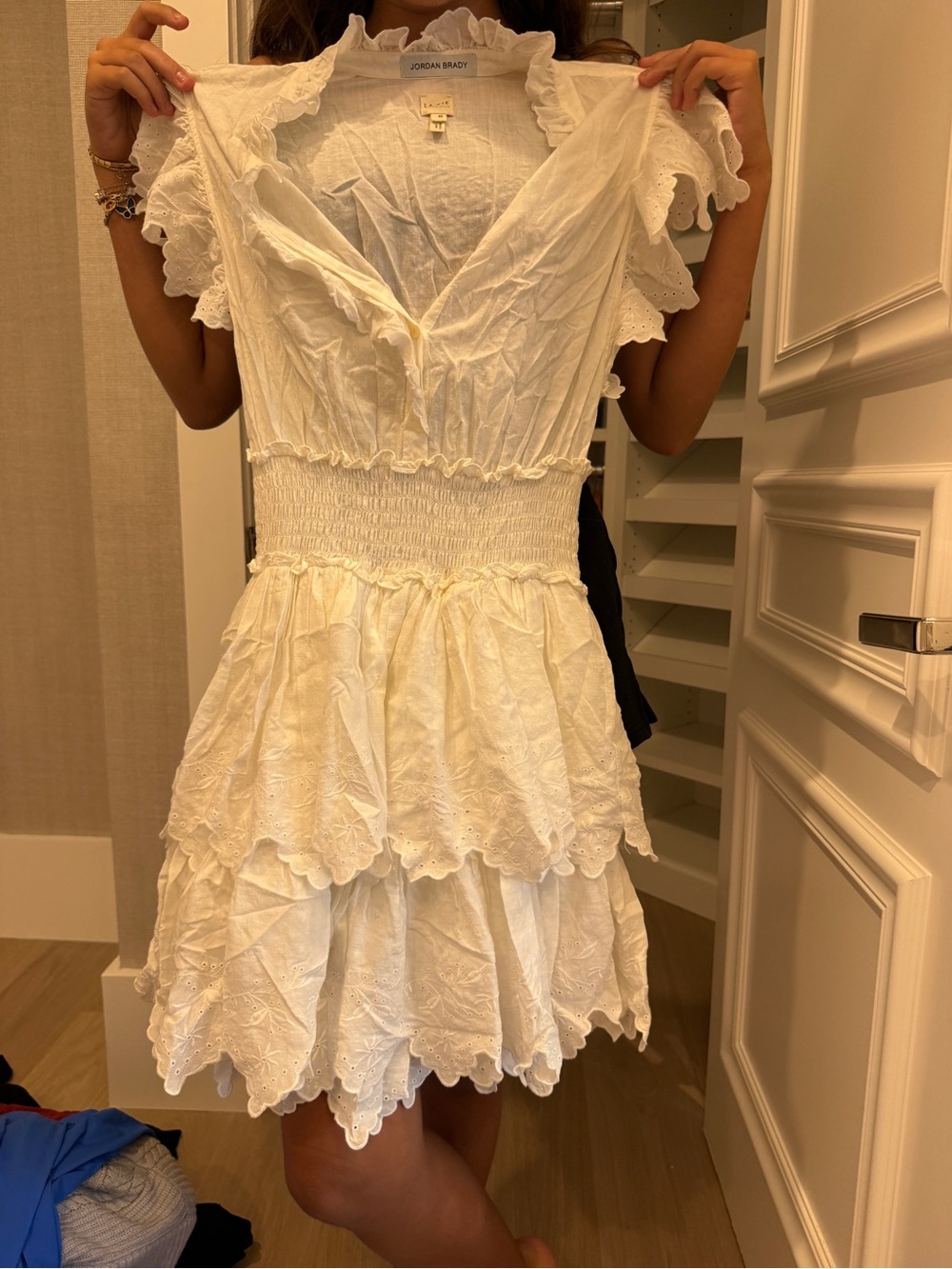 white Tiered Mini Dress